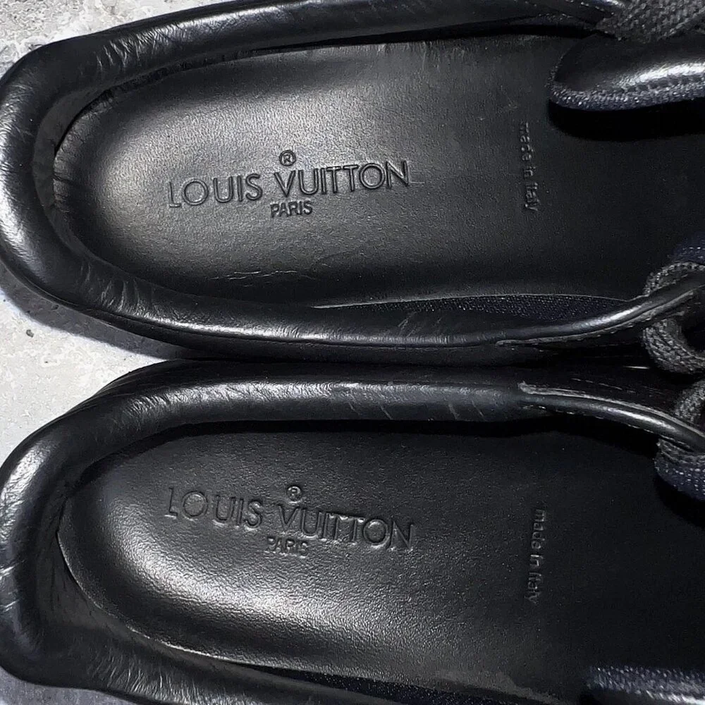 Louis Vuitton Luxembourg Sneaker Embroidered Black Leather 7 LV or 8 US 41 EUR - Picture 10 of 12